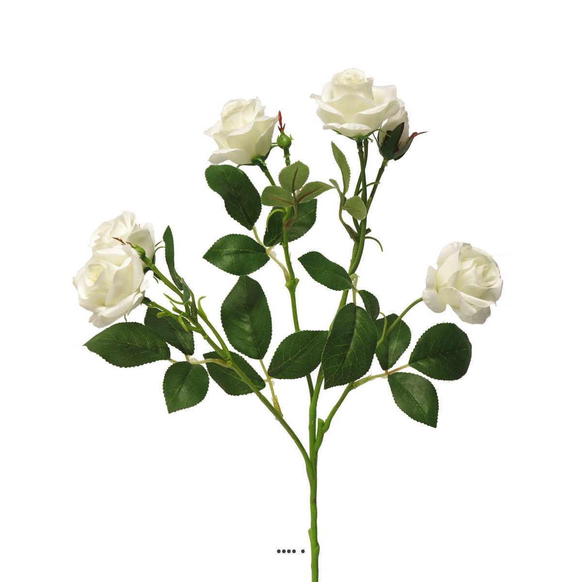 Branche de Rosier artificielle, 4 ramures crème, ARTIFICIELLES