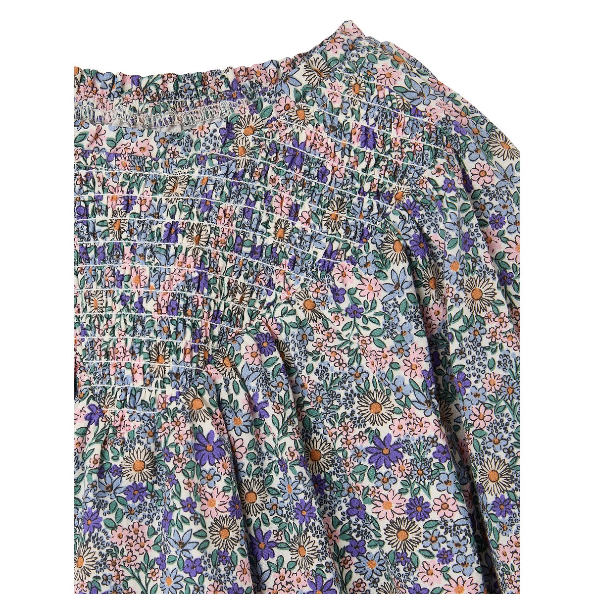 Blouse manches smockées ivoire, VERTBAUDET