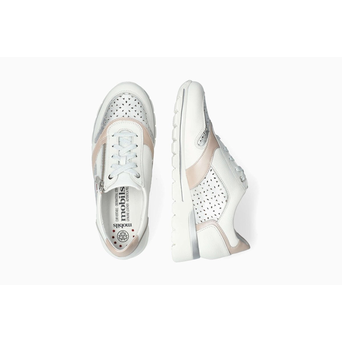 Baskets en cuir EREEN PERF blanc 5144, MEPHISTO