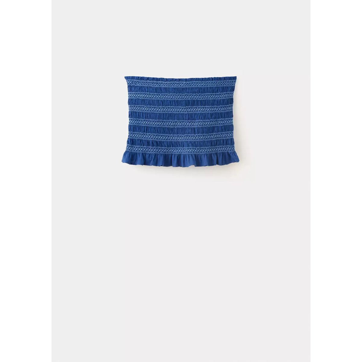 Top froncé avec détails brodés bleu marine, MANGO TEEN