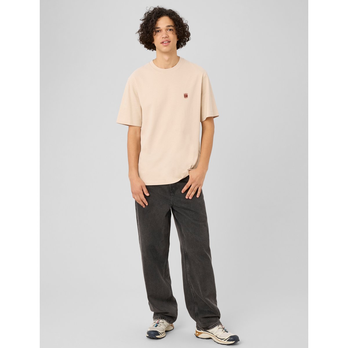 T-shirt imprimé devant/dos blanc cassé, BZB