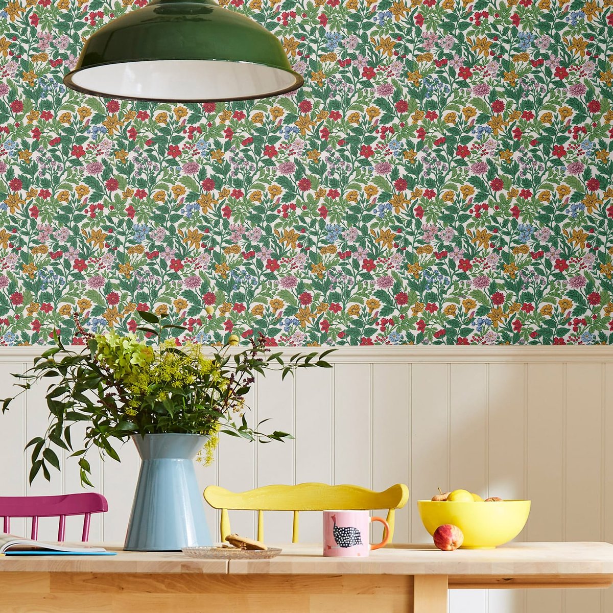 Papier peint Liberty fleuri d'un jour de printemps multicolore, JOULES