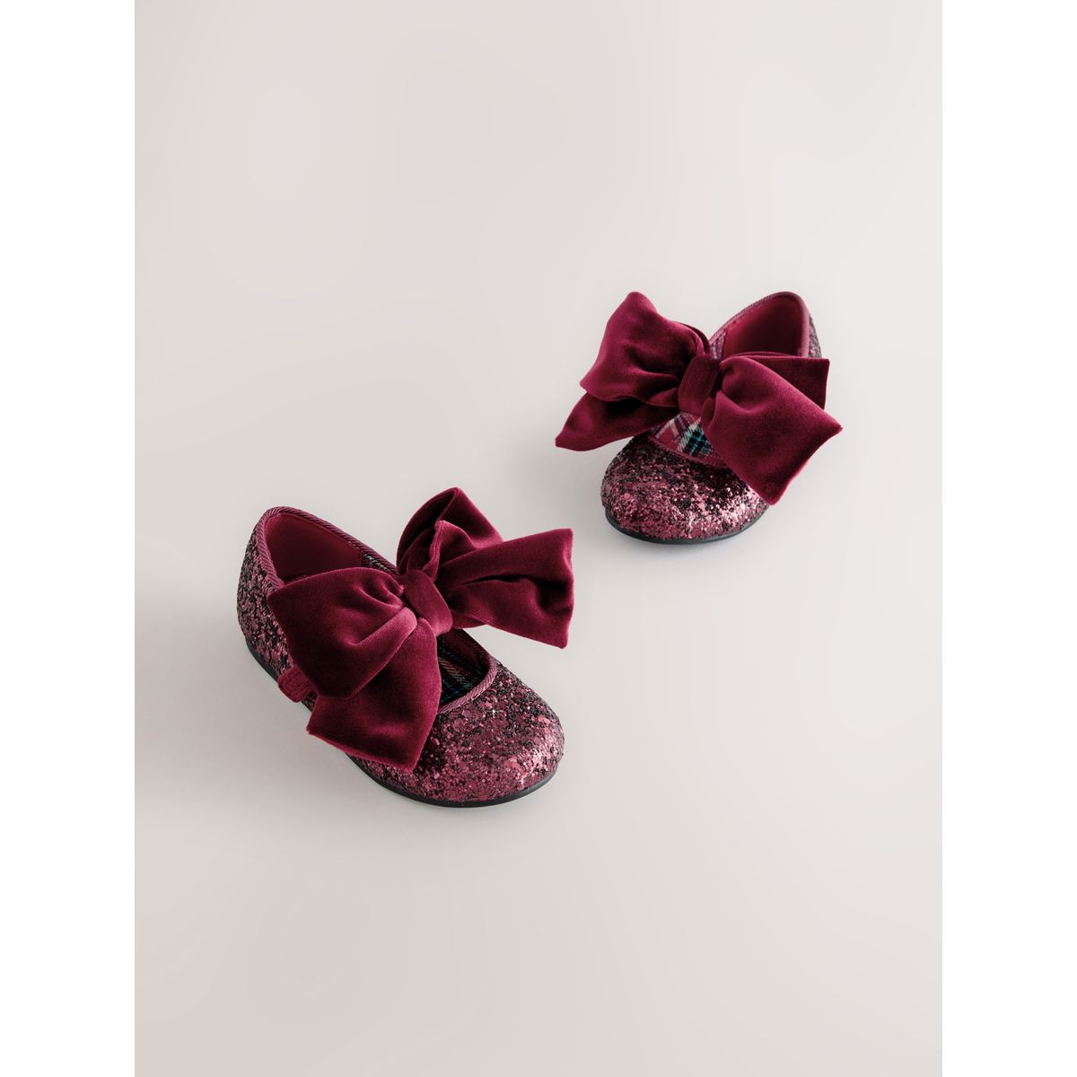 Chaussures mary jane grand nœud à paillettes rouge bordeaux, NEXT