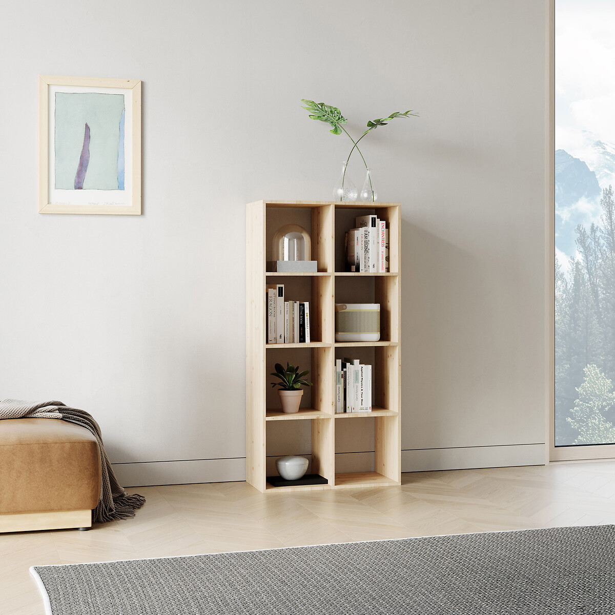 Shelf in massive wood - Germain 4X2 untreated pine, EUROPE & NATURE