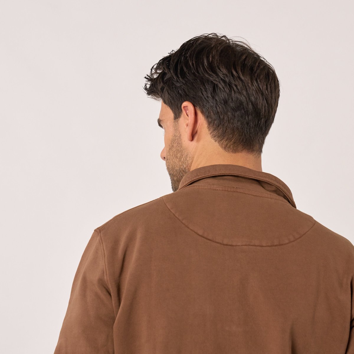 Sweatshirt en coton biologique à col ZIPPE marron, BILLYBELT