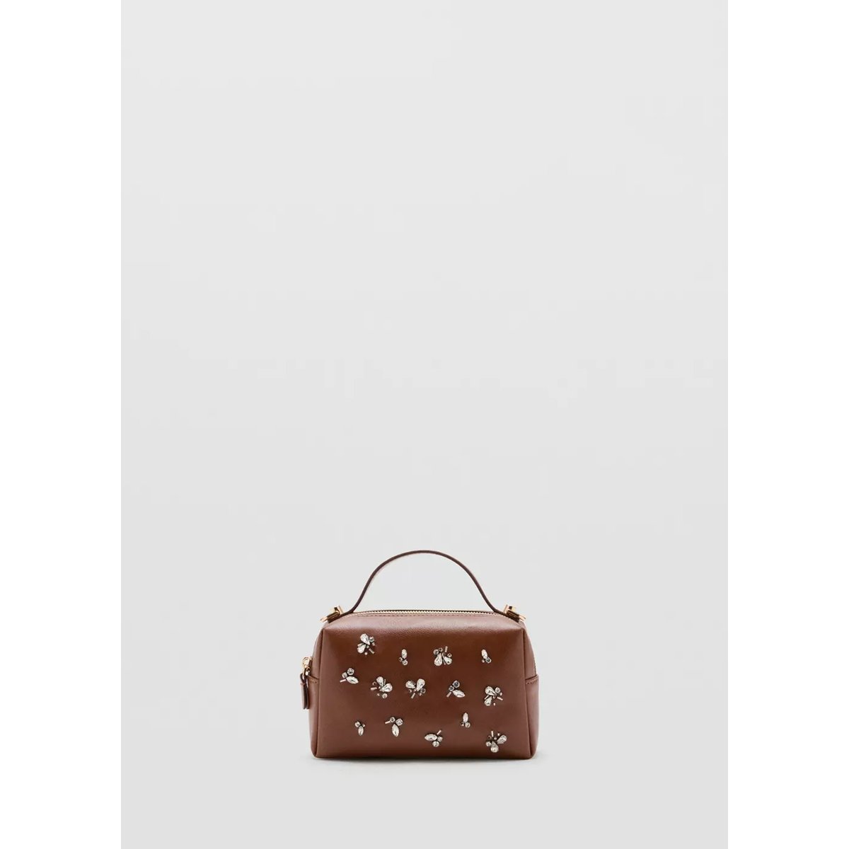 Mini sac perles marron moyen, MANGO