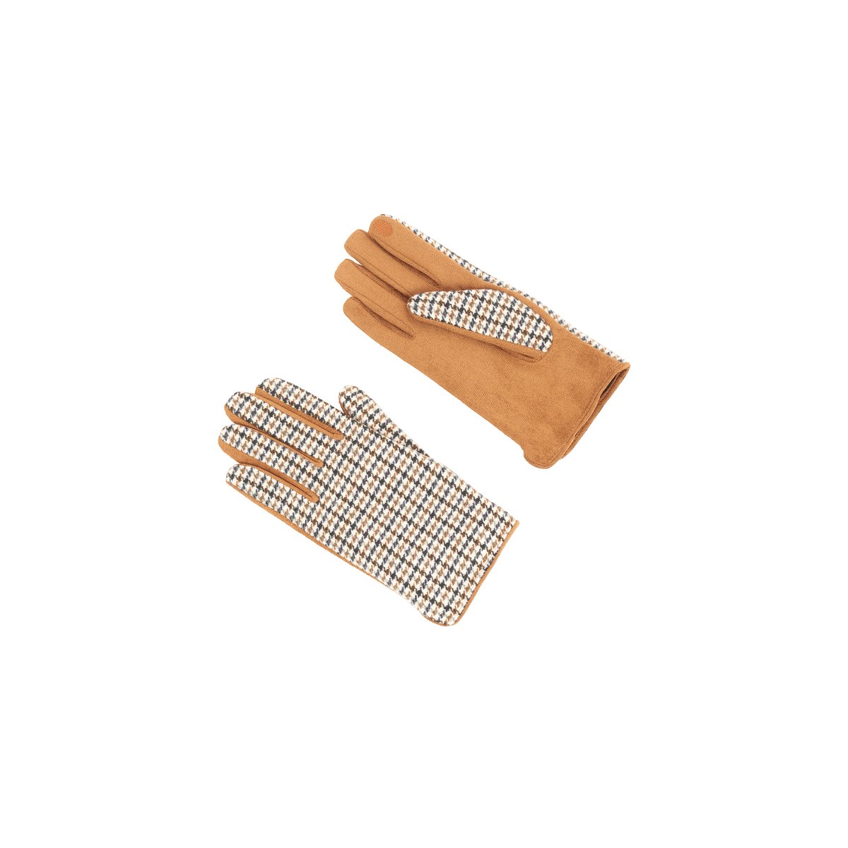 Gants doublés graphiques NACARA marron foncé, CAROLL