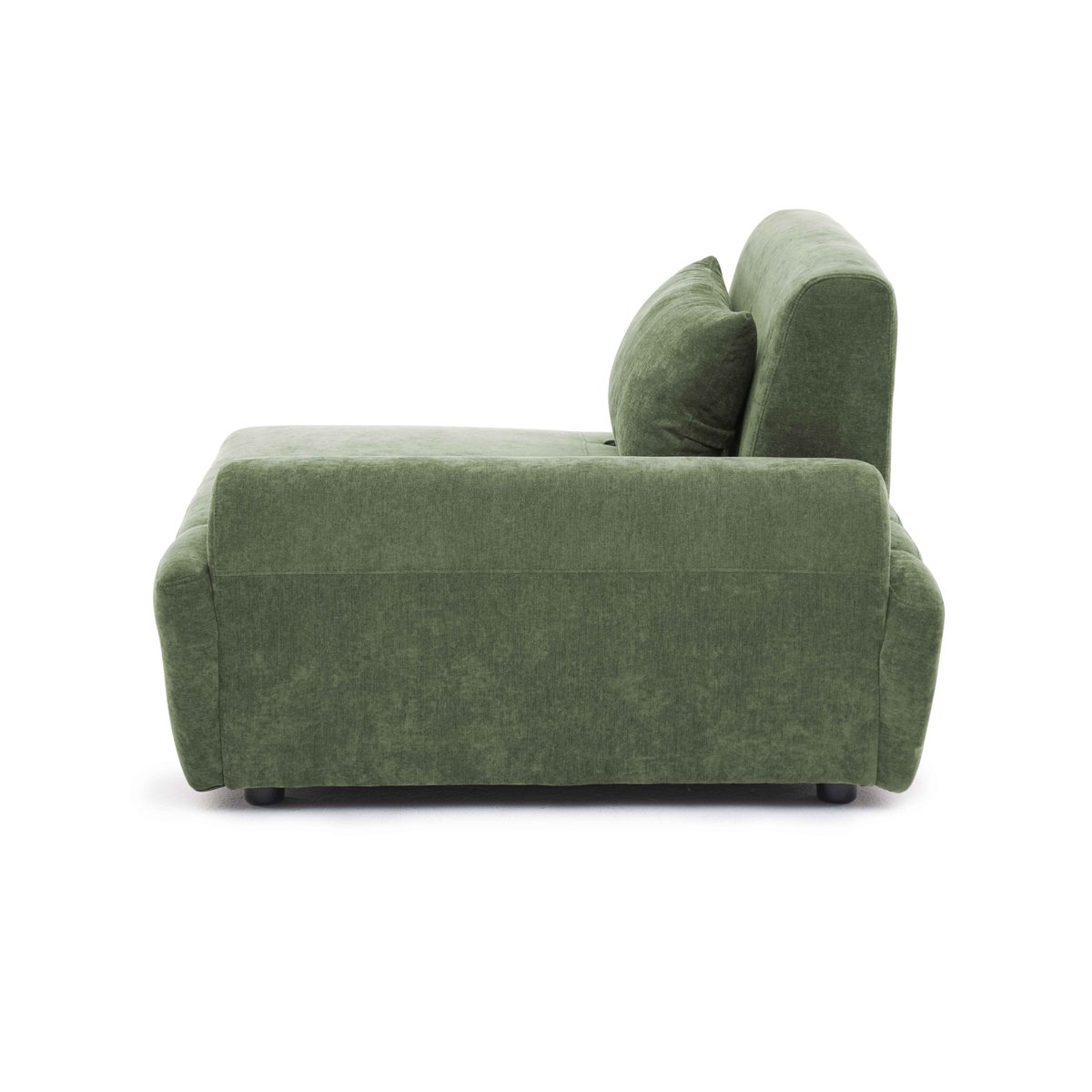Fauteuil gauche pour canapé modulable en tissu avec coussin dossier ajustable, CALLISTO vert, OVIALA