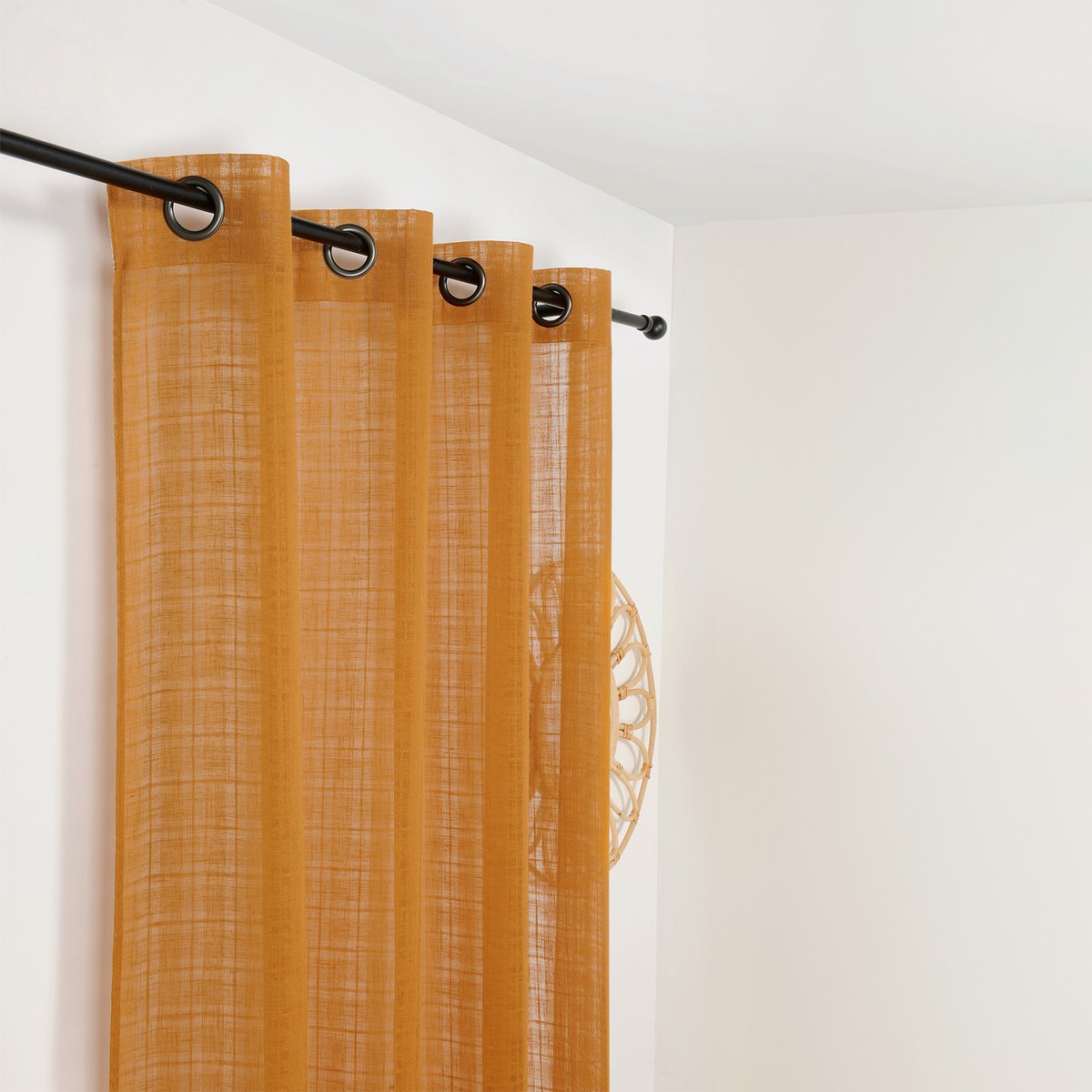Voilage polyester coton - LILO orange foncé, CAMIF