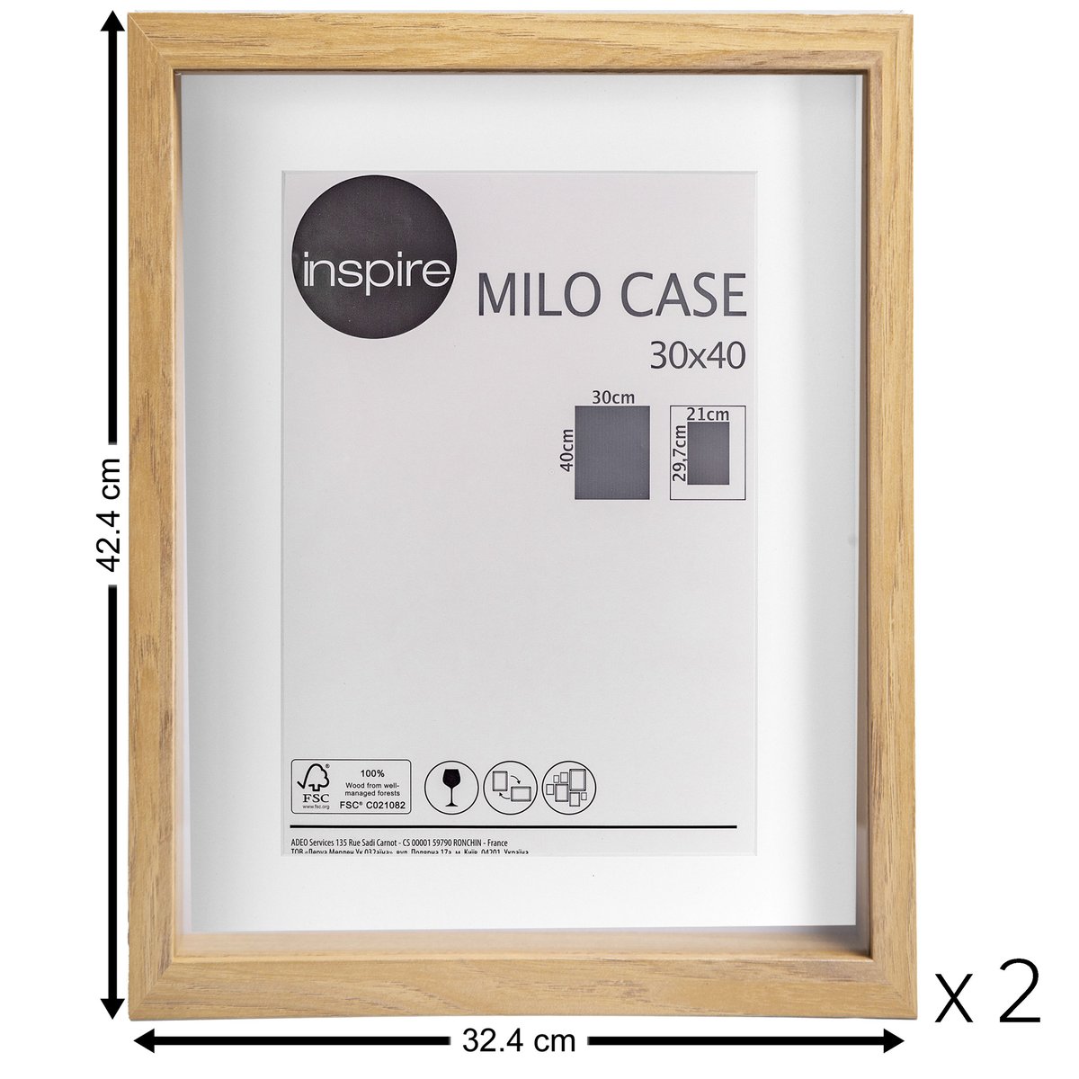 Cadre avec passe-partout, MILO CASE beige, INSPIRE