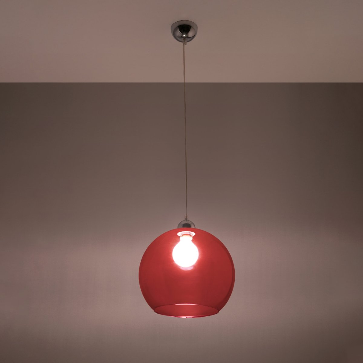 Suspension Acier Rouge E27 1 Ball rouge, EDEN