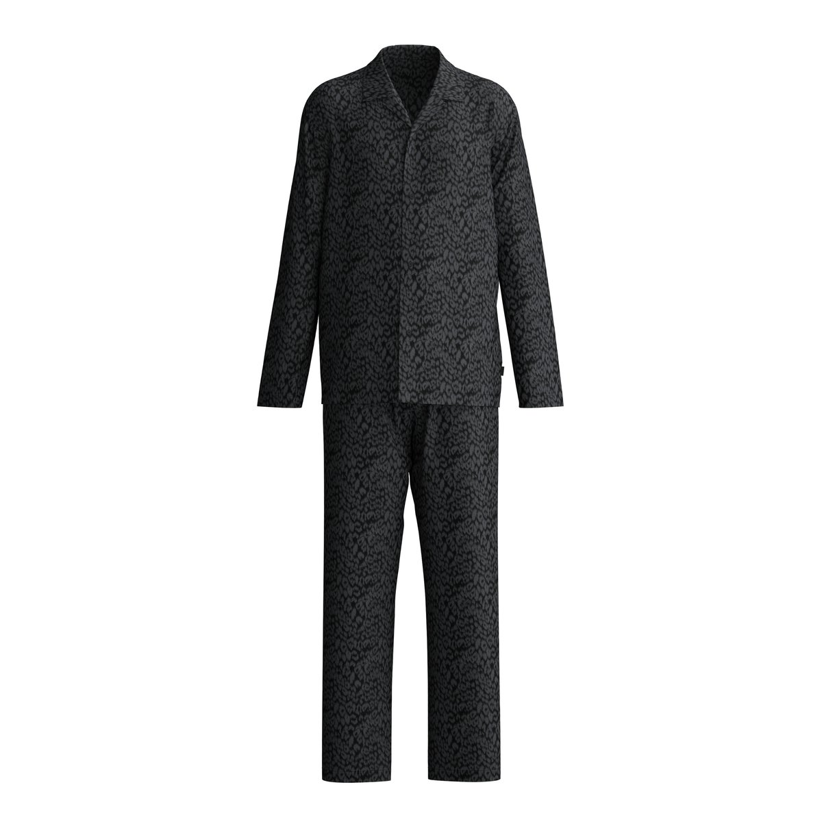 Pyjama boutonné manches longues Viscose WOVEN JACQUARD noir, CALIDA