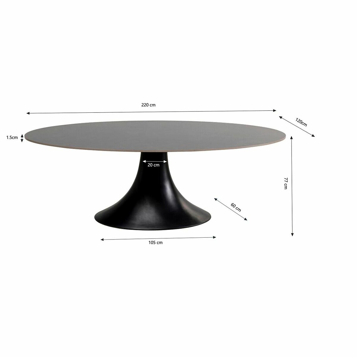 Tisch Grande Possibilita Schwarz 220x120cm schwarz, KARE DESIGN