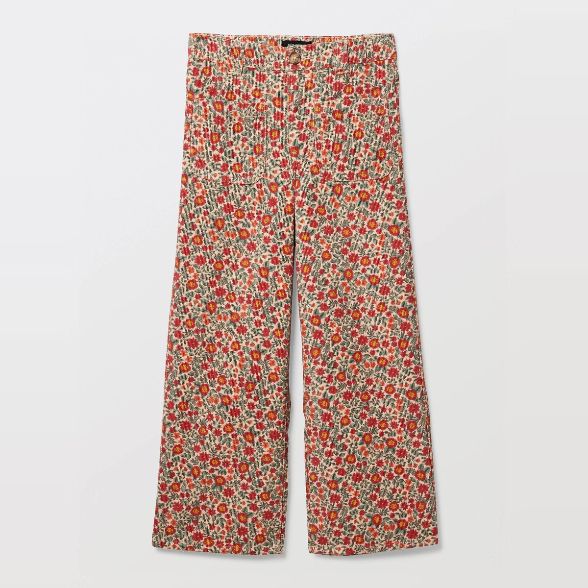 Pantalon en velours imprimé sparadrap, MONOPRIX
