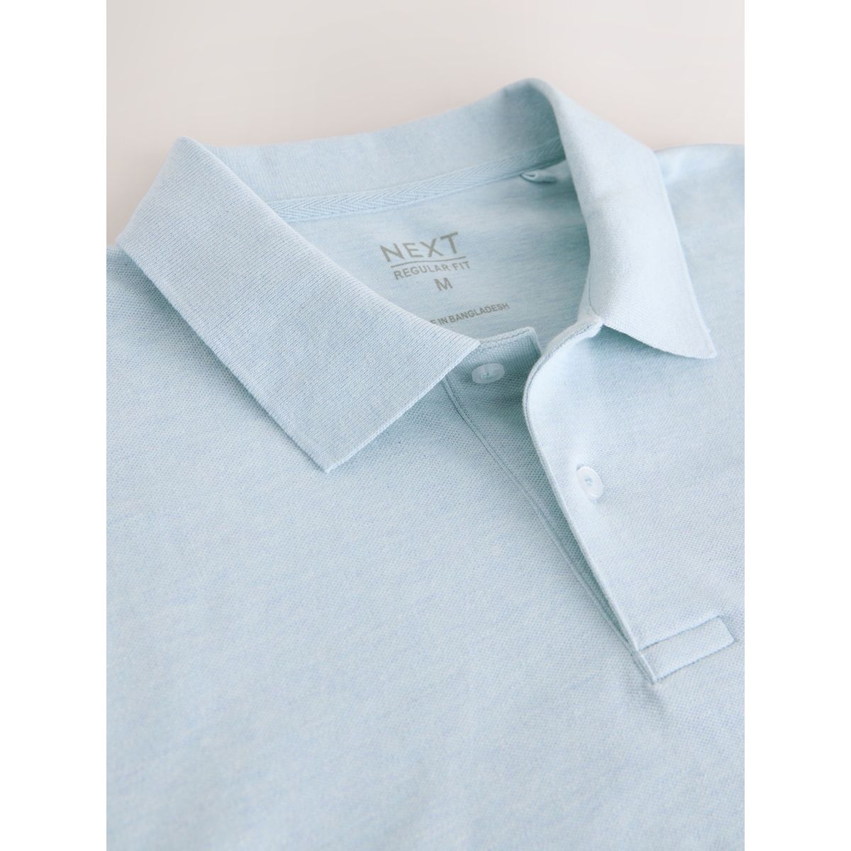 Polo en piqué à manches courtes marl bleu clair, NEXT