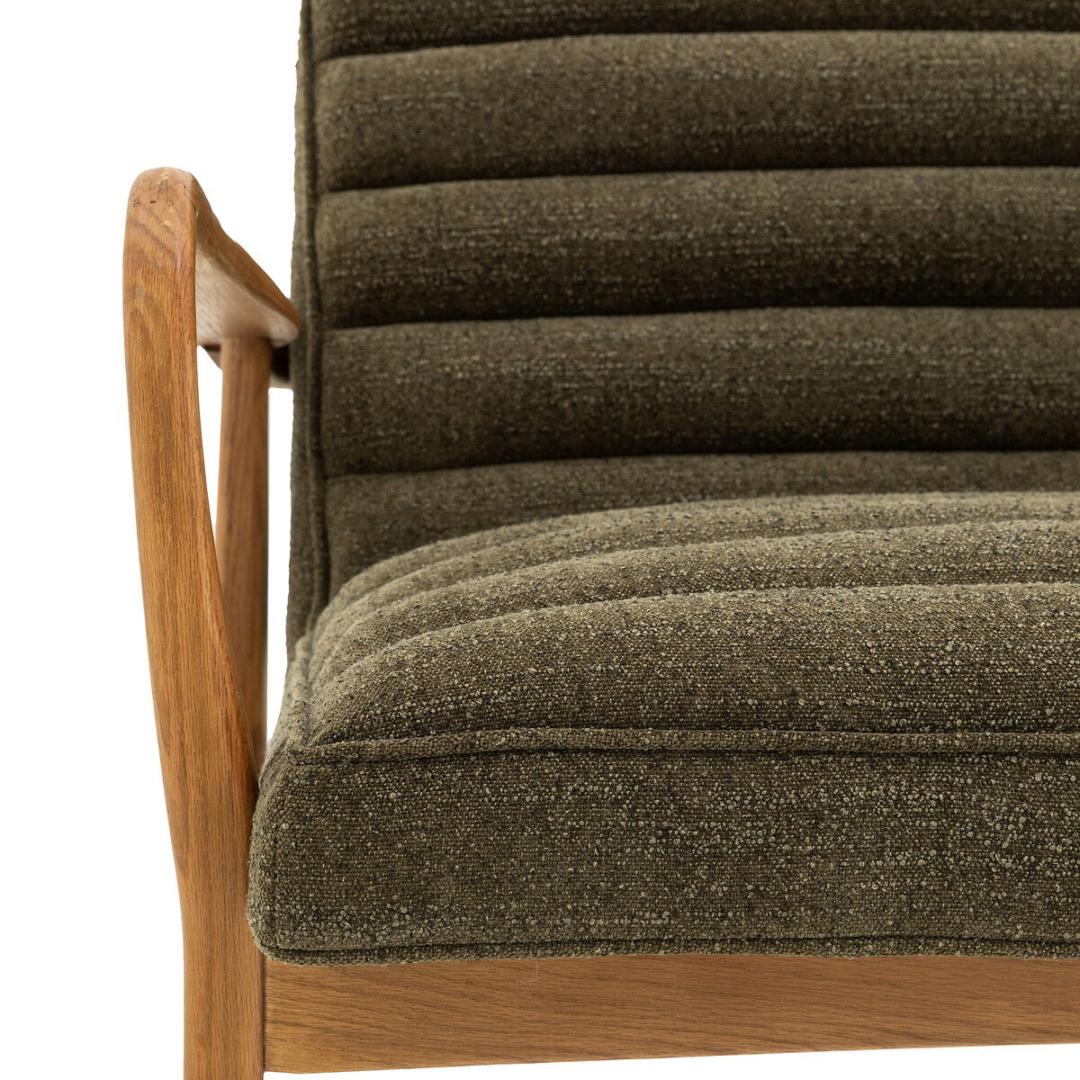 Fairfield Mid-Century Boucle 2 Seater Sofa with Solid Wood Frame green, ÉDITÉ