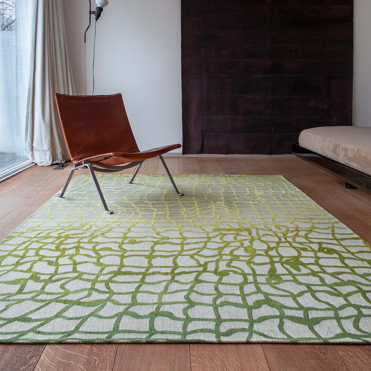Tapis intérieur/extérieur tissé plat FADY vert, NOVATREND