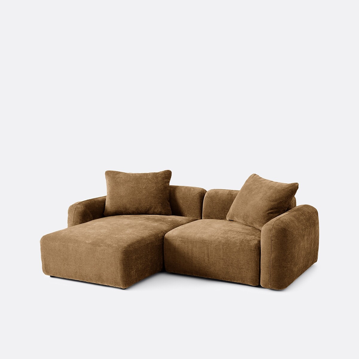 Sofá modular, esquina izquierda, con chaise longue, chenilla jacquard, AMAD bronce , LA REDOUTE INTERIEURS