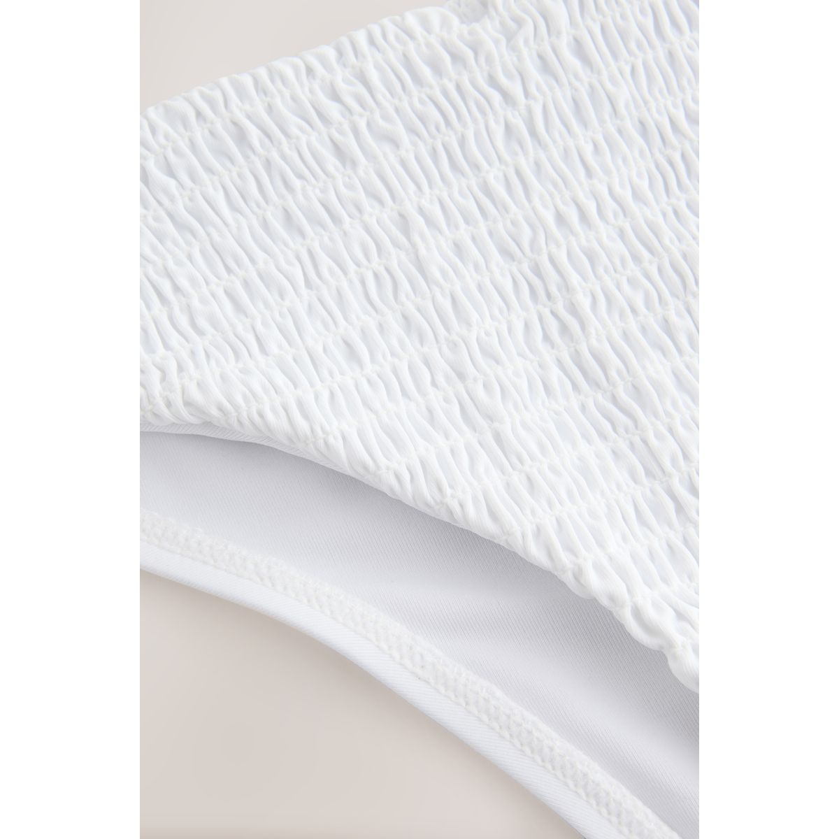 Bas de bikini brésilien échancré blanc froncé blanc, NEXT