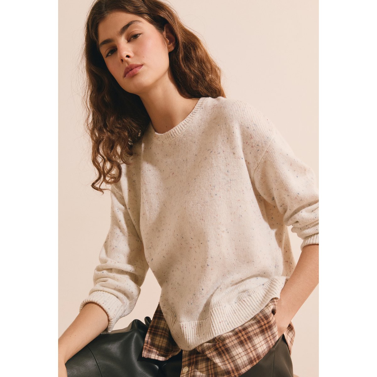 Pull chemise avec laine SUSON lin, ETAM