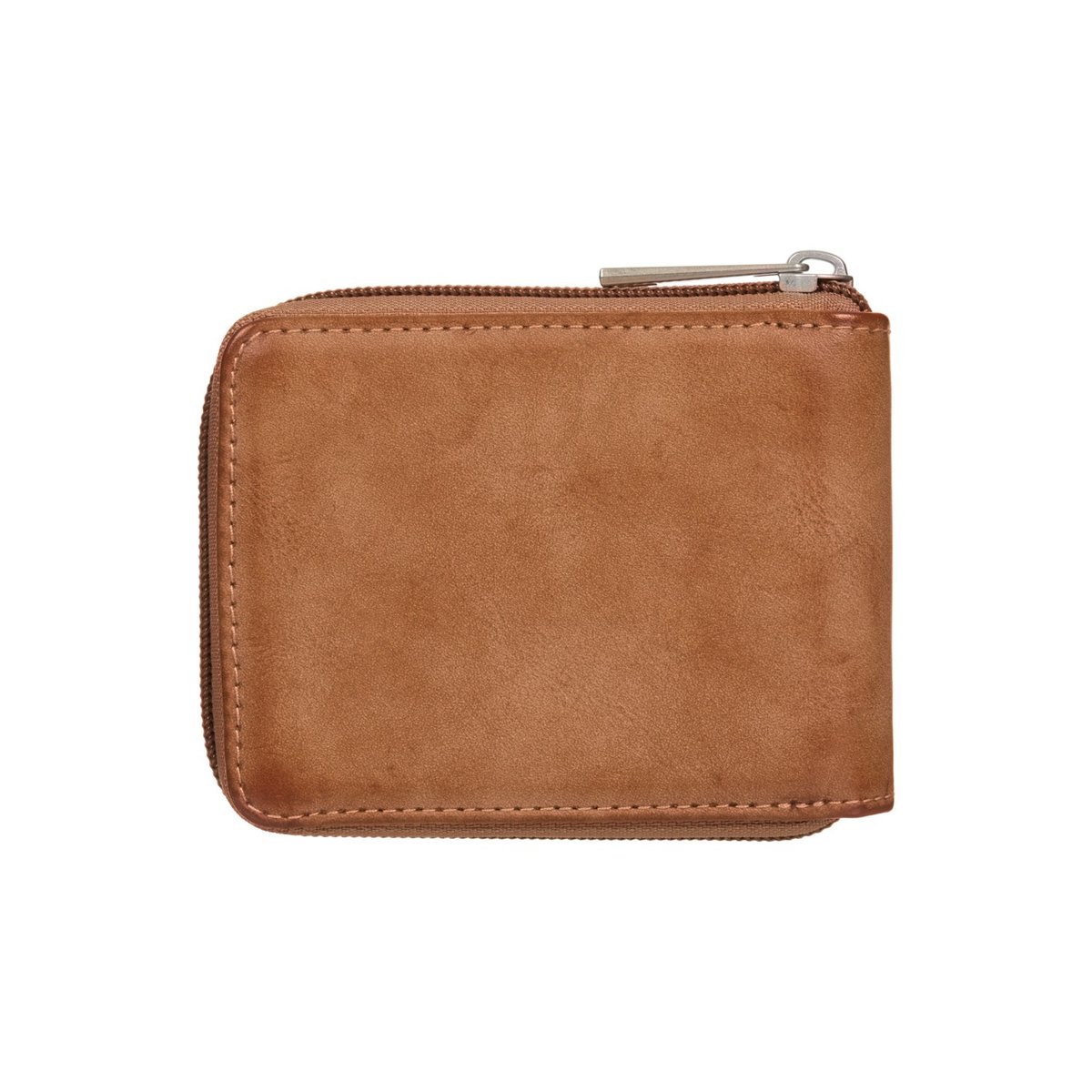 Portefeuille zippé RYKES. marron leather brown, DC SHOES