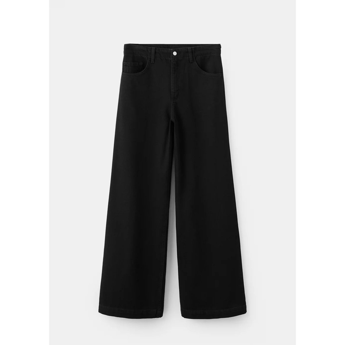 Jean large taille normale black denim, MANGO