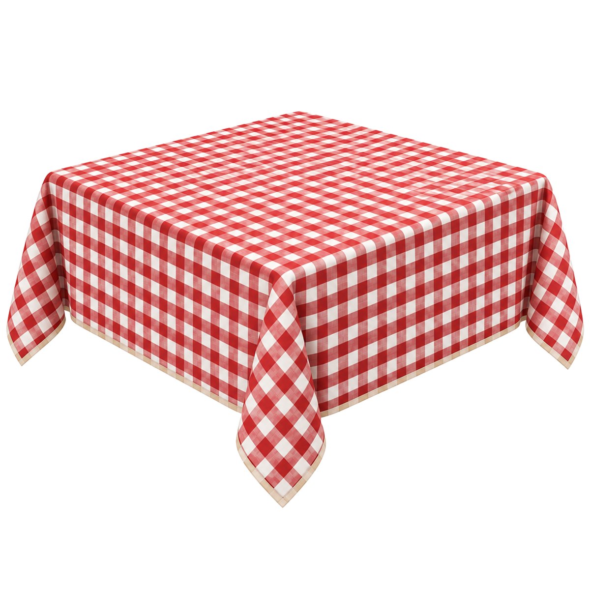 Nappe carrée en coton vichy rouge, SUD ETOFFE