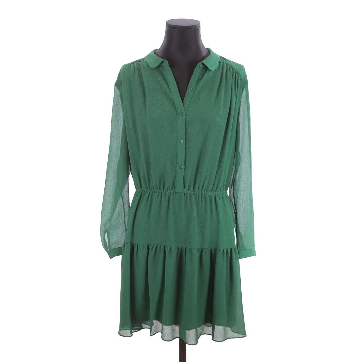 Robe en soie tres bon etat vert Ba Sh La Redoute