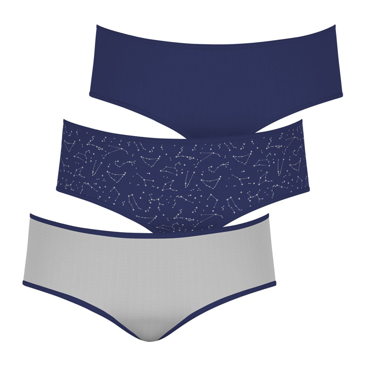 Lot de 3 boxers TRIO MODE gris-marine, ATHENA