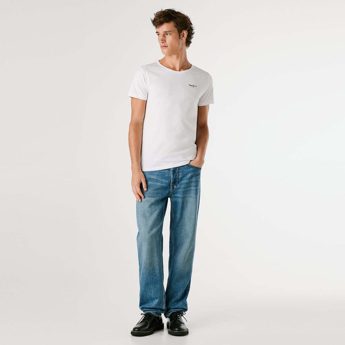 Lot De 2 T-Shirts En Coton Stretch blanc, PEPE JEANS