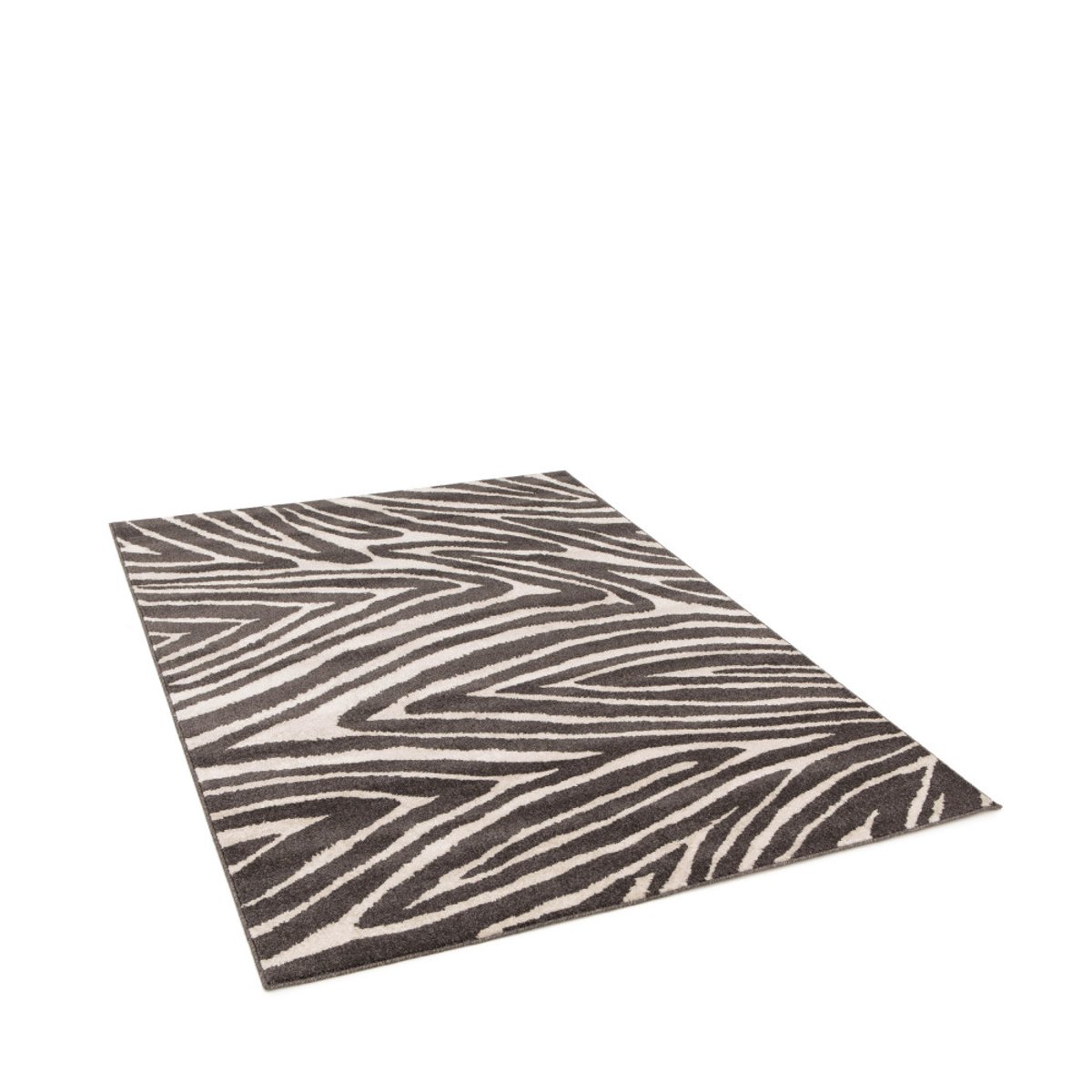 Tapis graphique à motif zébré- ZEBRA gris anthracite, DRAWER