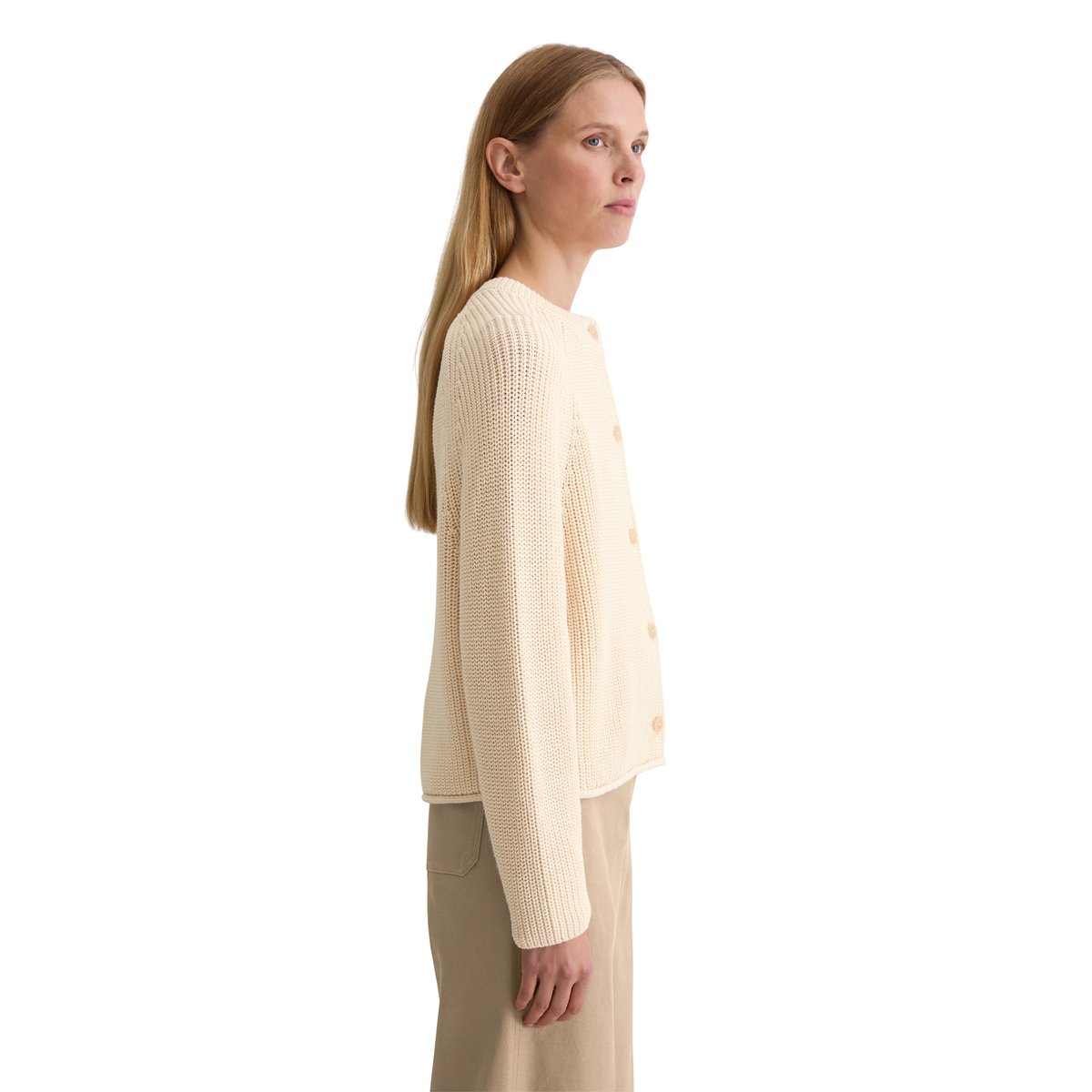 Cardigan regular en coton organique nature, MARC O'POLO