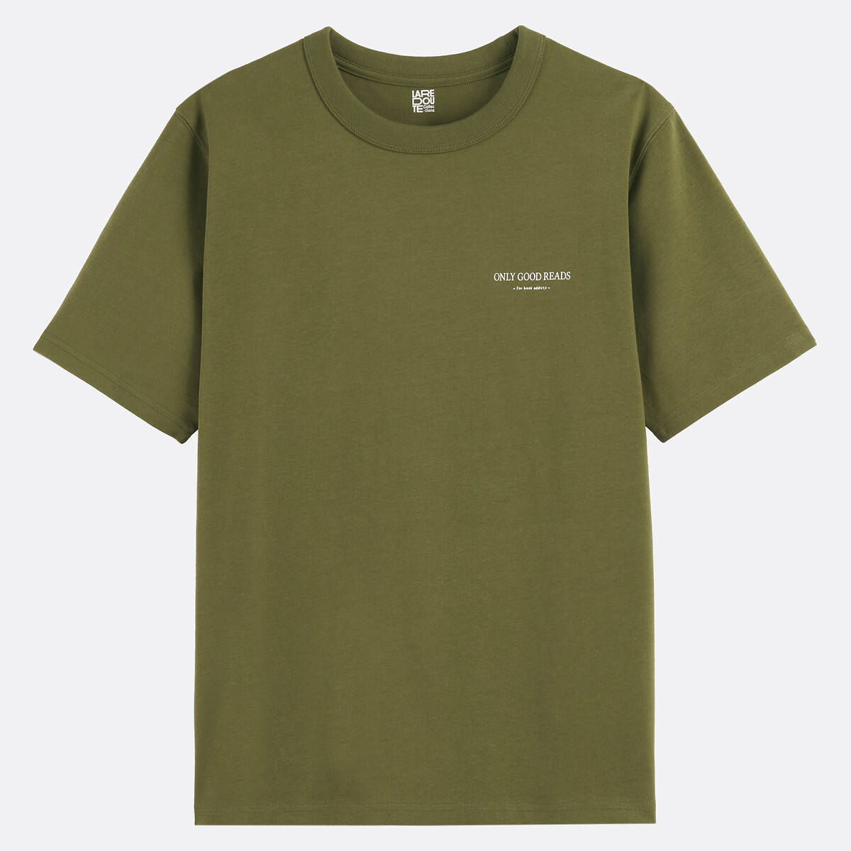 T-shirt girocollo maniche corte verde kaki, LA REDOUTE COLLECTIONS