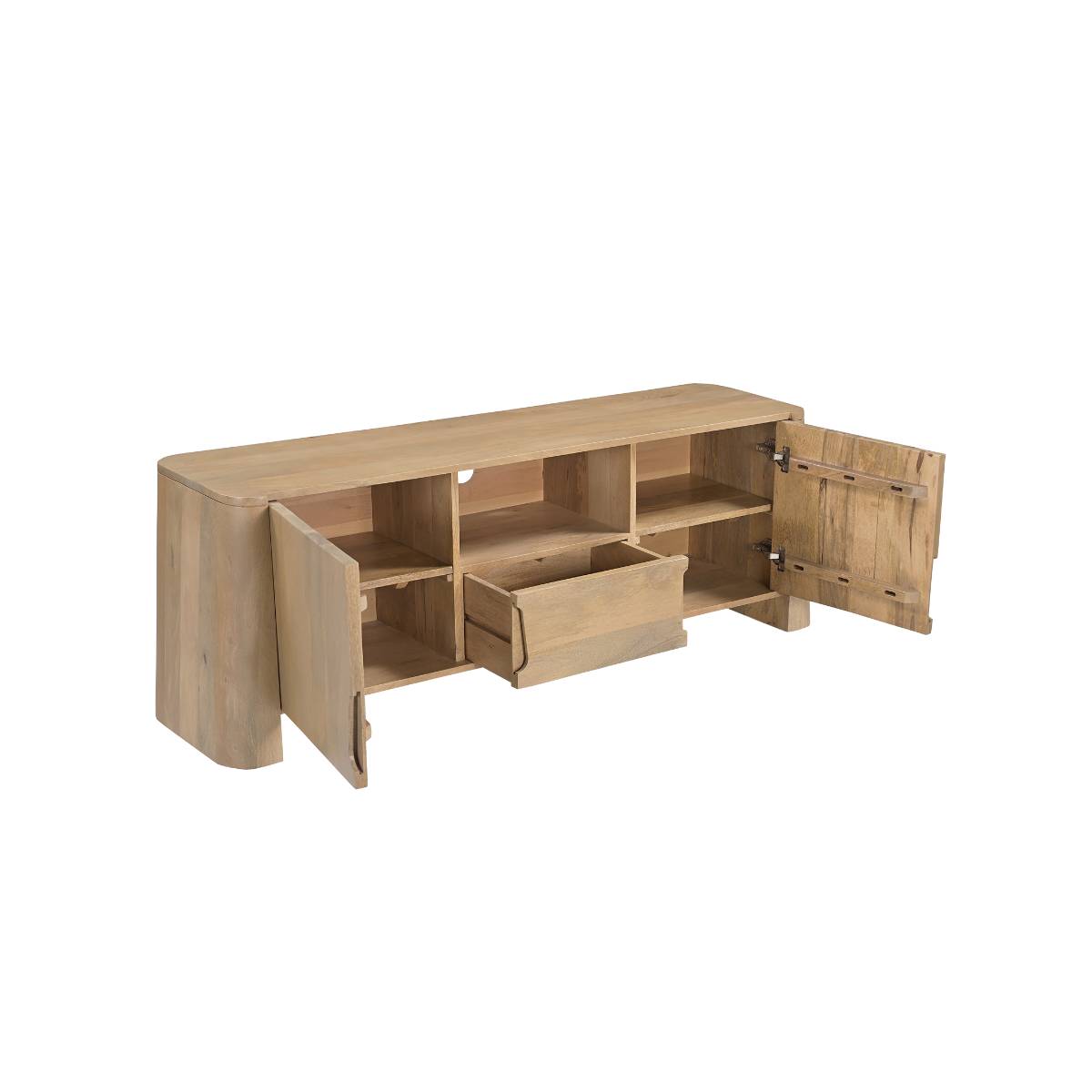 Meuble TV en bois de manguier SORREL bois clair, MADE IN MEUBLES
