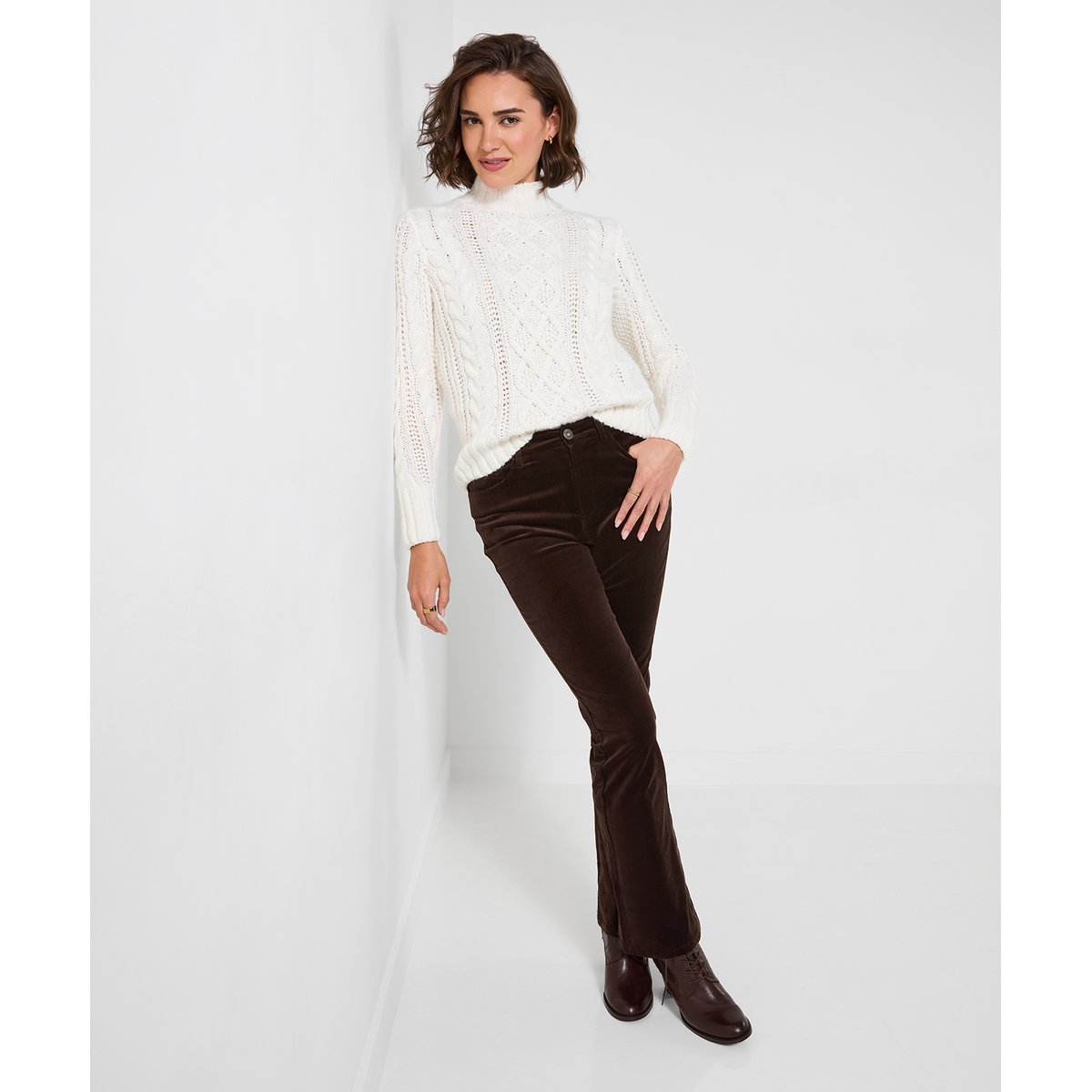 Luxueux Pantalon Bootcut en Moleskine rose, JOE BROWNS