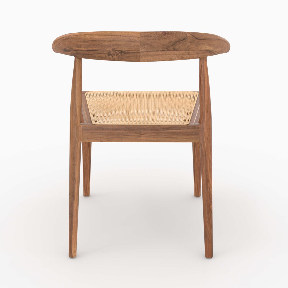 Lot de 2 chaises en bois de teck et cannage en rotin - ALIA marron, MAISON PAVANE