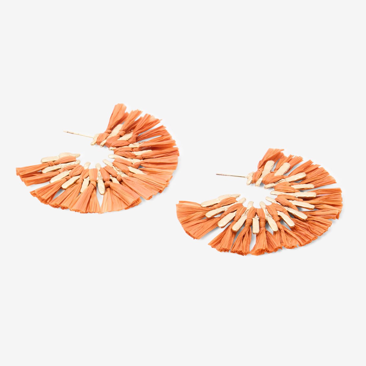 Créoles en raphia orange orange, BALABOOSTE
