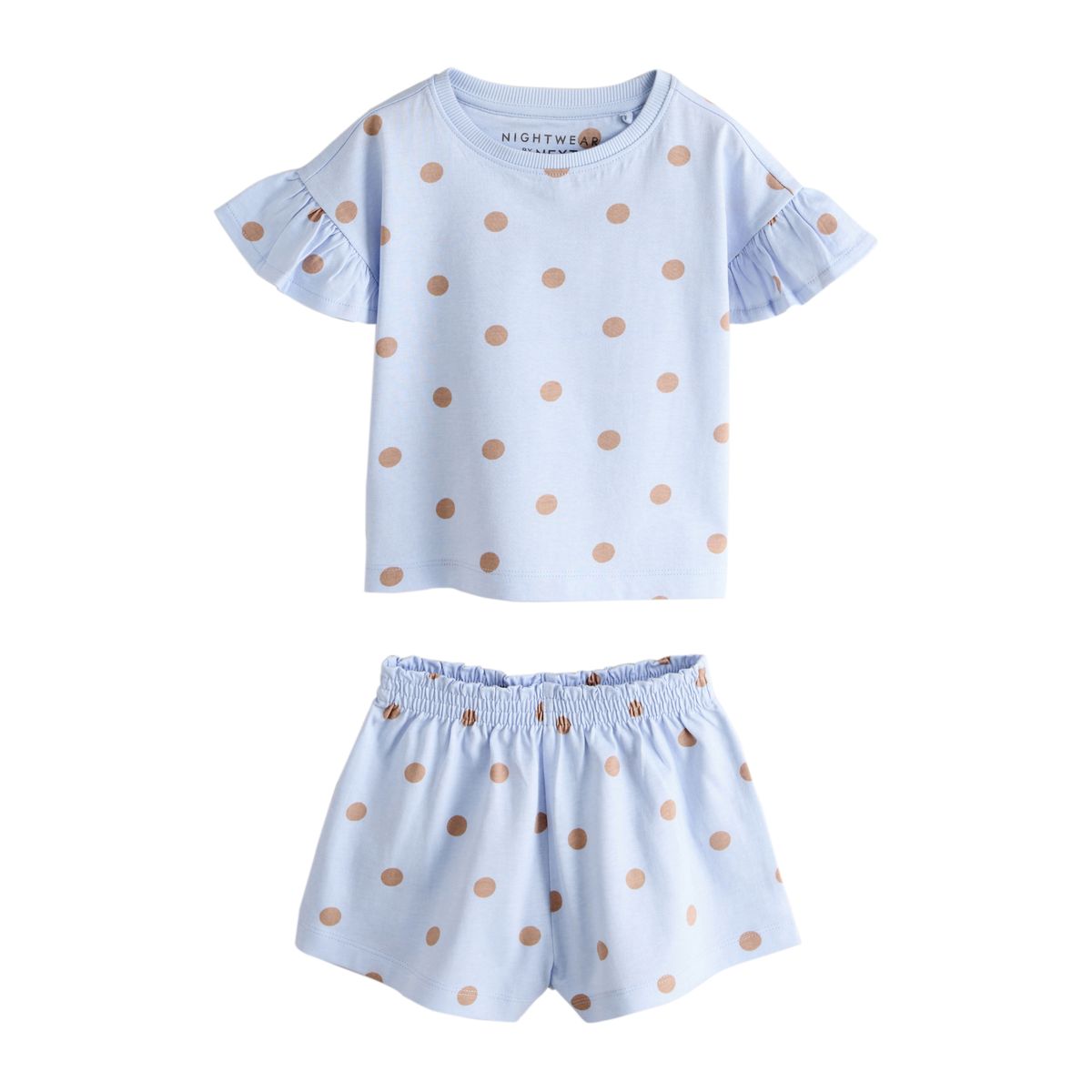 Pyjama short à pois, lot de 3 bleu/marron, NEXT