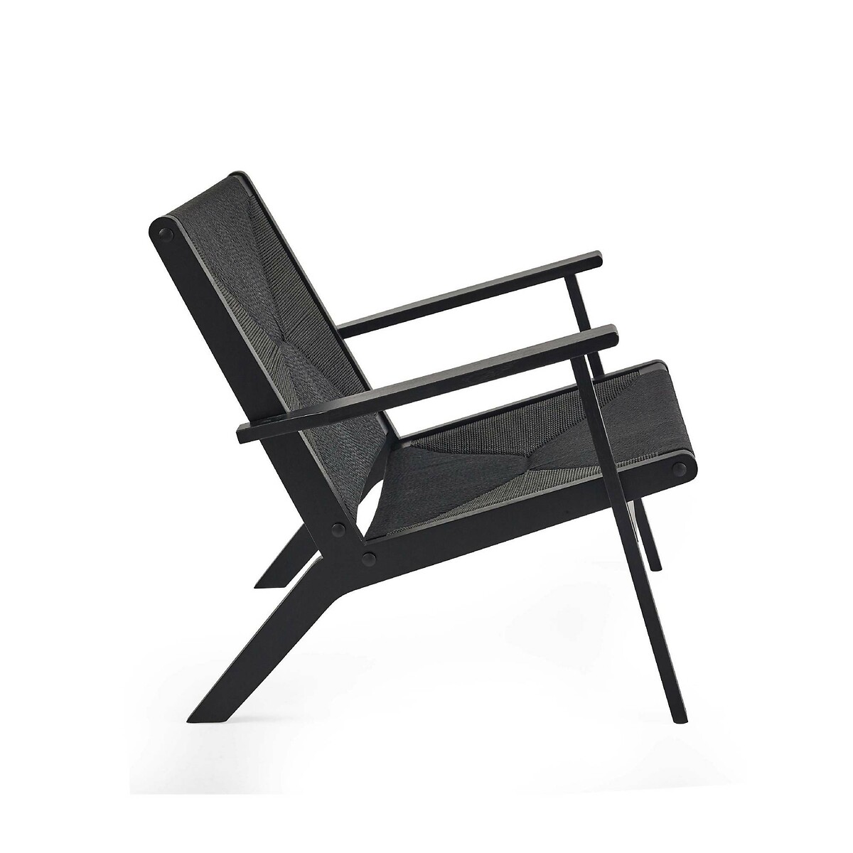 Ophelia Boho Oak & Rattan Accent Chair black, SO'HOME