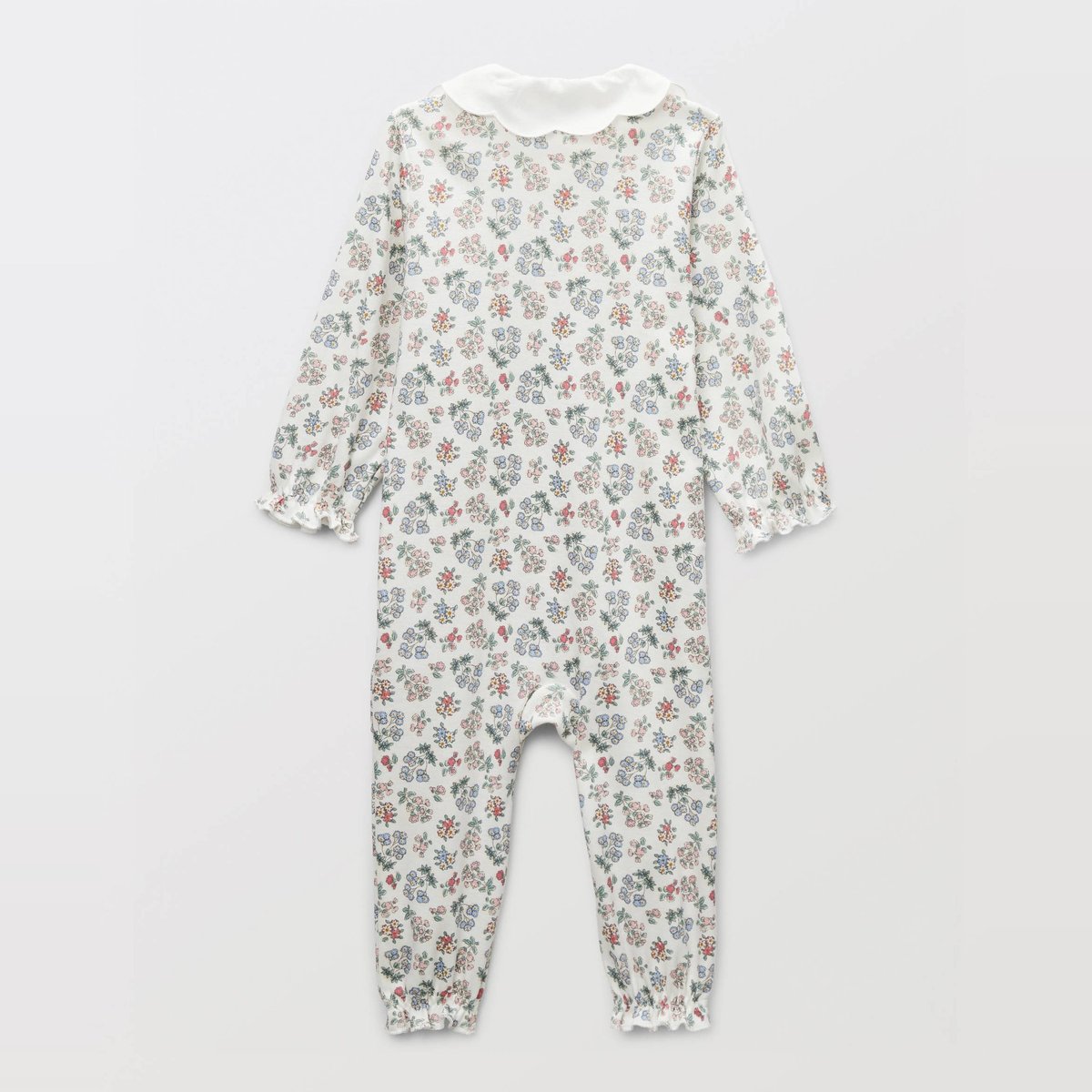 Dors-bien sans pieds imprimé en coton BIO GOTS ecru, BOUT'CHOU