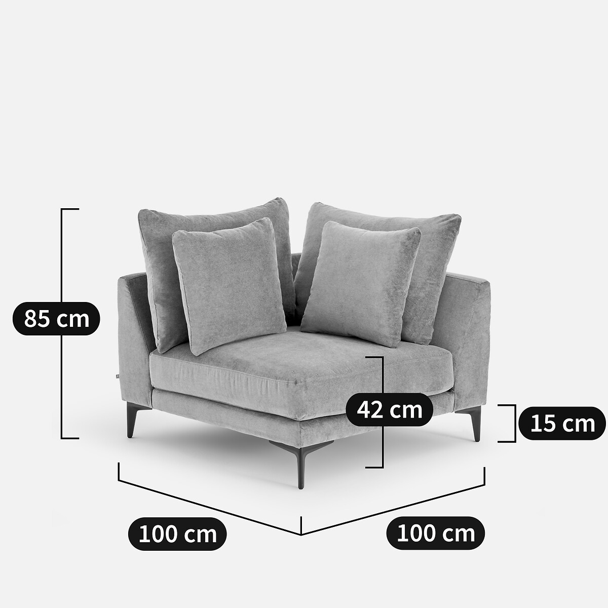 Canapé d'angle en mélange texturé, MODERNISTE beige, EMMANUEL GALLINA X AM.PM
