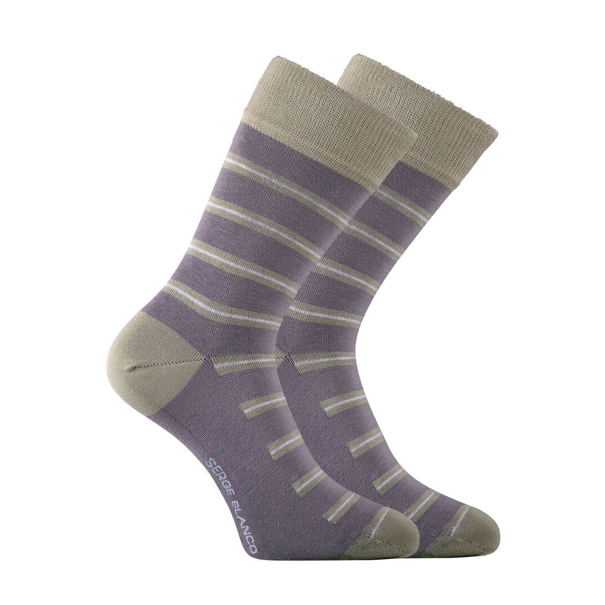 Lot De 6 Paires De Chaussettes Coton gris/blanc/noir/jaune, SERGE BLANCO