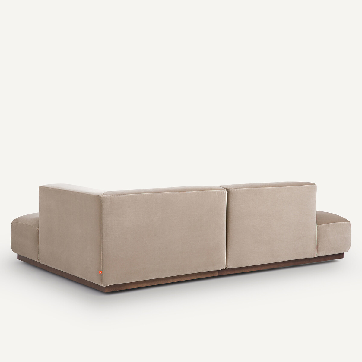 Canapé d'angle droit velours, Jacopo beige cendré, AM.PM