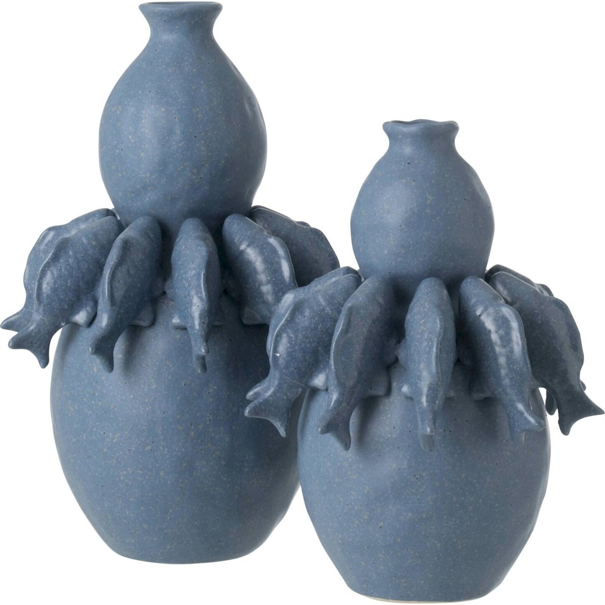 Vase poisson en porcelaine bleu, RECOLLECTION