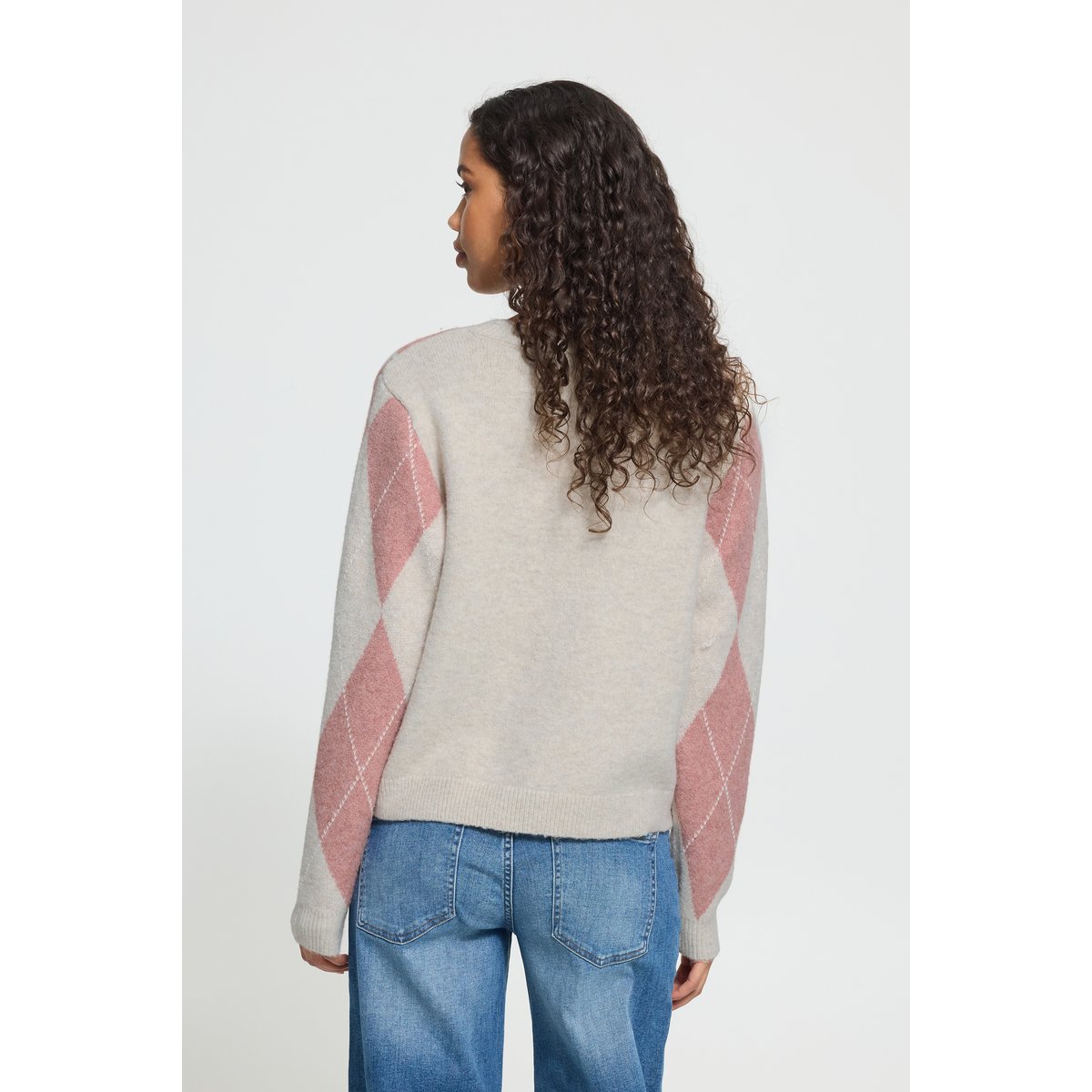 Á manches longues beige oatmeal, zephyr harlequin, ICHI