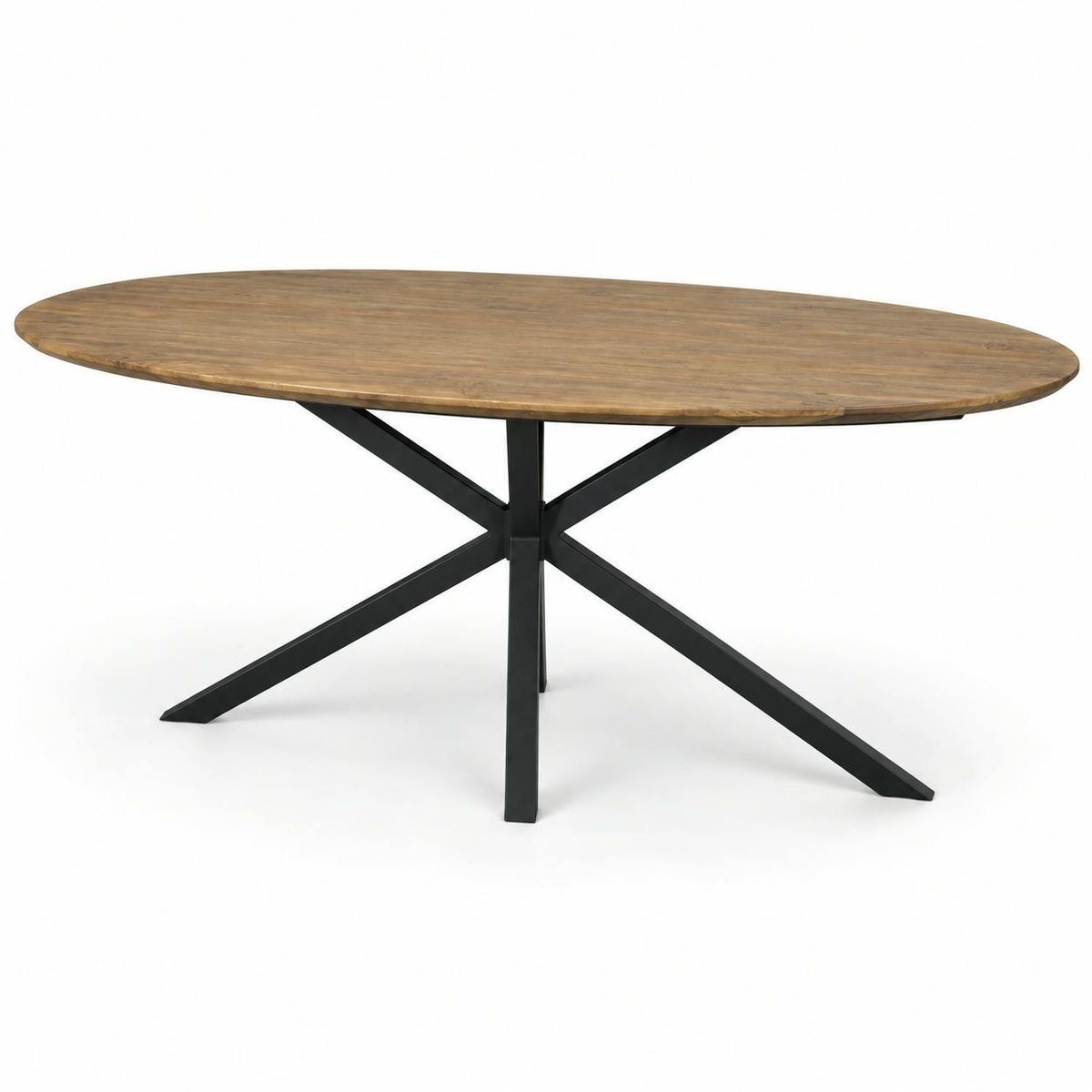 Table à manger ovale en bois de teck recyclé 2 m DEPOK bois naturel, PIER IMPORT