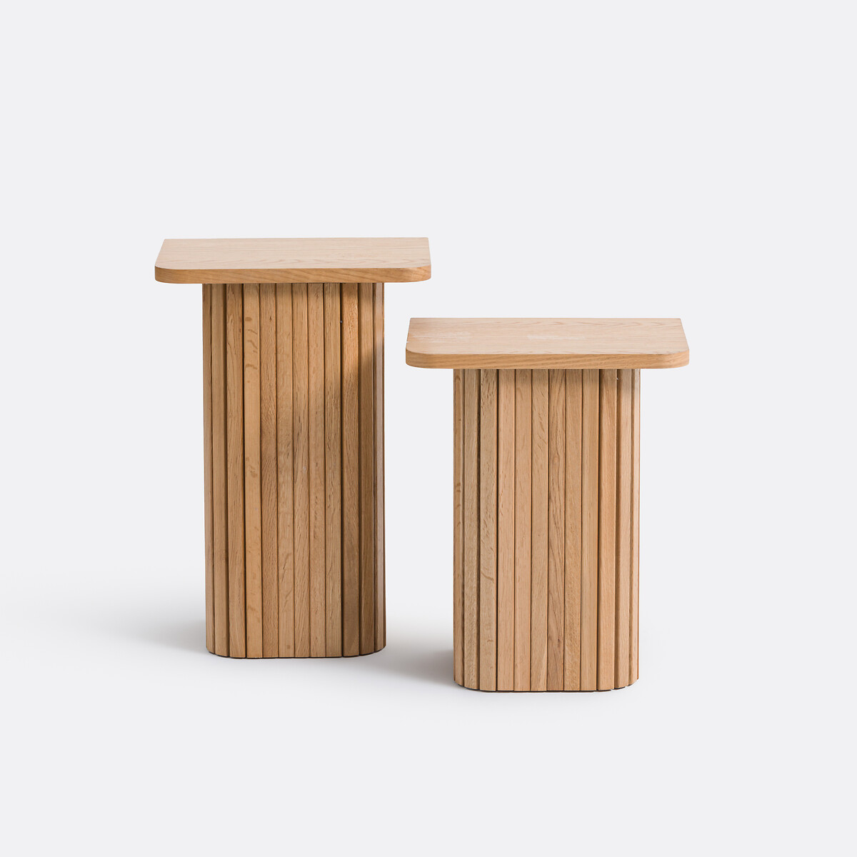 Set di 2 tavolini da divano impiallacciati in rovere, Latti color quercia, LA REDOUTE INTERIEURS