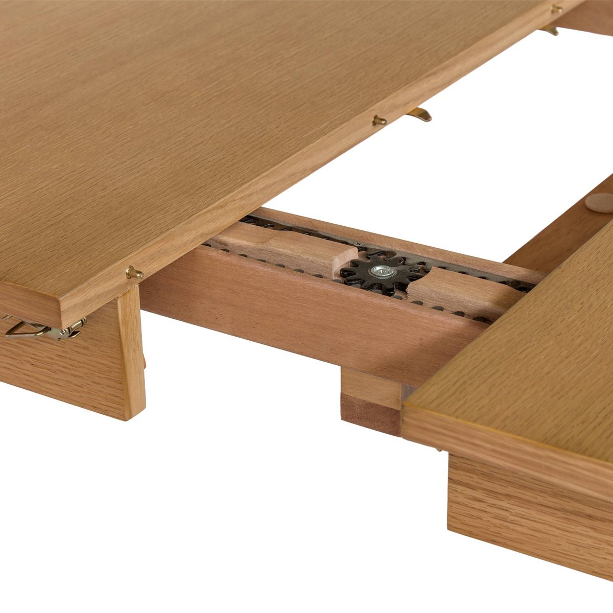 Table à manger rectangulaire extensible bois d'hévéa et placage chêne 6 à 10 places SOLENE naturel, SWEEEK