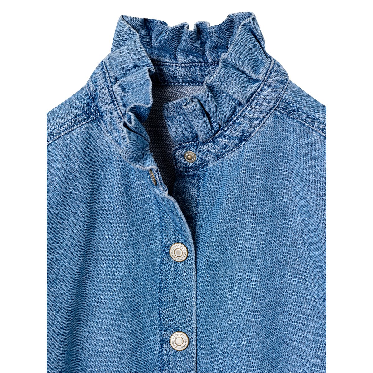 Chemise col montant bleu moyen, JONEN