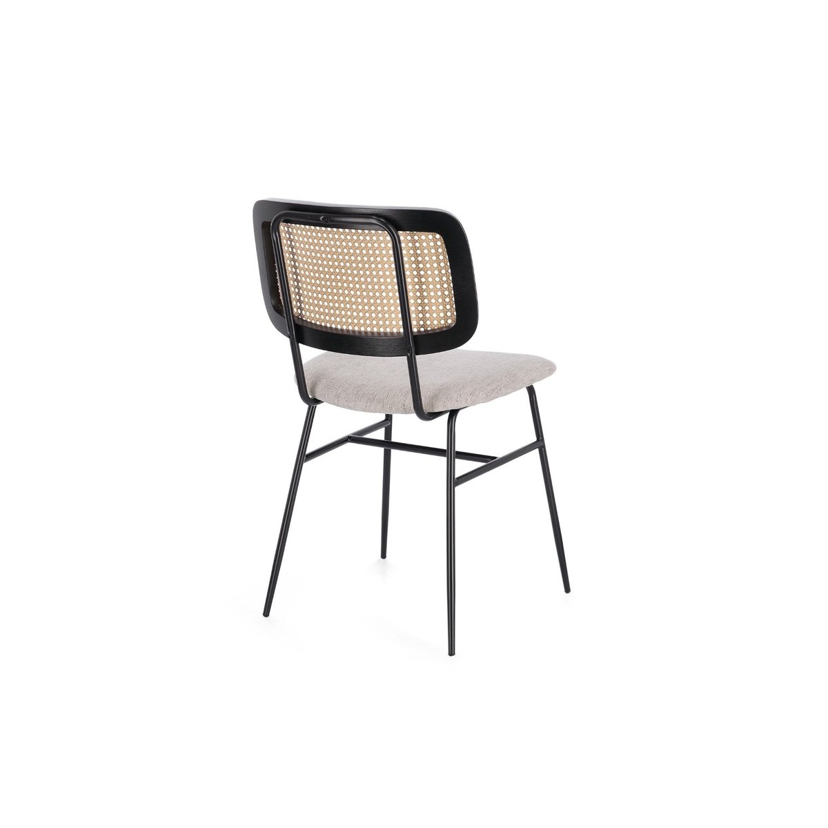 Chaises de salle à manger en cannage et tissu (lot de 2) - GLORIA beige, HELLIN, DEPUIS 1862